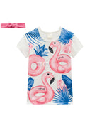 Infanti -  T-shirt flamands roses avec bandeau